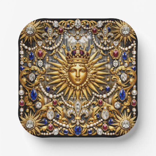 Der Sonnenkönig Versailles Französisch verziert Pappteller (Vorderseite)