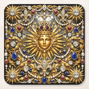 Der Sonnenkönig Versailles Französisch verziert Rechteckiger Pappuntersetzer