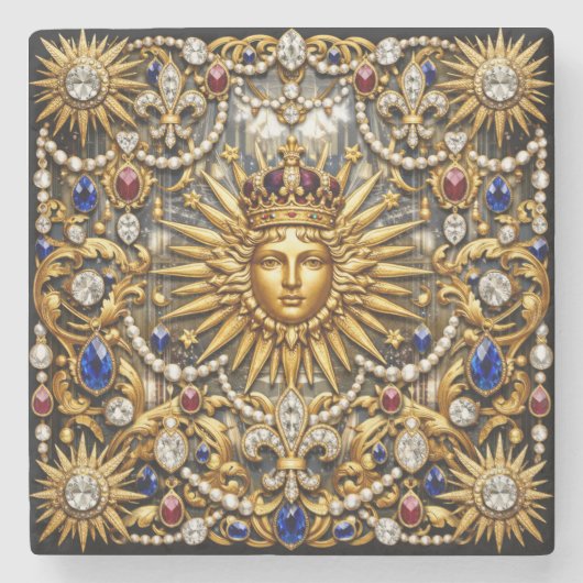 Der Sonnenkönig Versailles Französisch verziert Steinuntersetzer (Vorderseite)