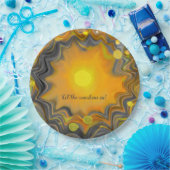 Der Sonnenschein im Herzen der Retro-Liebe gelasse Pappteller (Party)