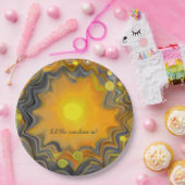 Der Sonnenschein im Herzen der Retro-Liebe gelasse Pappteller (Party)