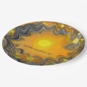 Der Sonnenschein im Herzen der Retro-Liebe gelasse Pappteller (Schrägansicht)