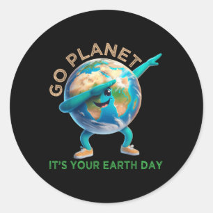 Der Sonnentag auf der Erde: Planet sein Tag der Er Runder Aufkleber