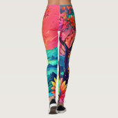 Der Sonnenuntergang am Fluss Leggings (Rückseite)