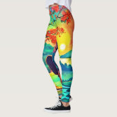 Der Sonnenuntergang am Fluss Leggings (Links)
