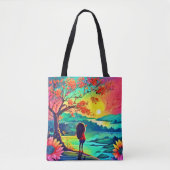 Der Sonnenuntergang am Fluss Tasche (Vorderseite)