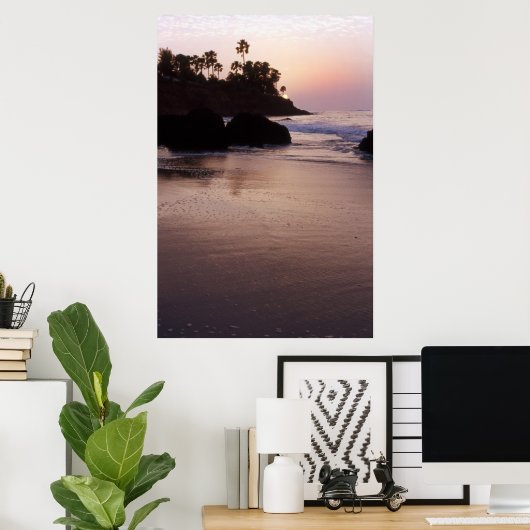 Der Sonnenuntergang am Strand des Gambia Poster (Heimbüro)