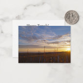 Der Sonnenuntergang am Strand Mitteilungskarte (Vorderseite/Rückseite Beispiel)