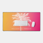 Der Sonnenuntergang der weißen Palmen Schreibtischunterlage (Tastatur & Maus)