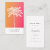 Der Sonnenuntergang der weißen Palmen Visitenkarte (Vorne/Hinten)