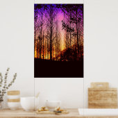 Der Sonnenuntergang durch die Bäume hat sich verän Poster (Küche)