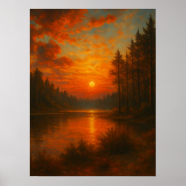 Der Sonnenuntergang im Val Piora Poster
