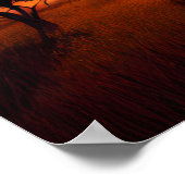 Der Sonnenuntergang in der afrikanischen Savanna Poster (Ecke)