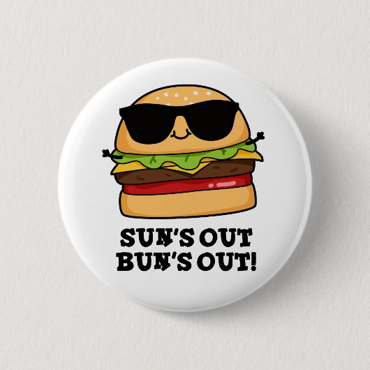 Der sonnenverwöhnte Sommer-Burger-Pun Button (Vorderseite)