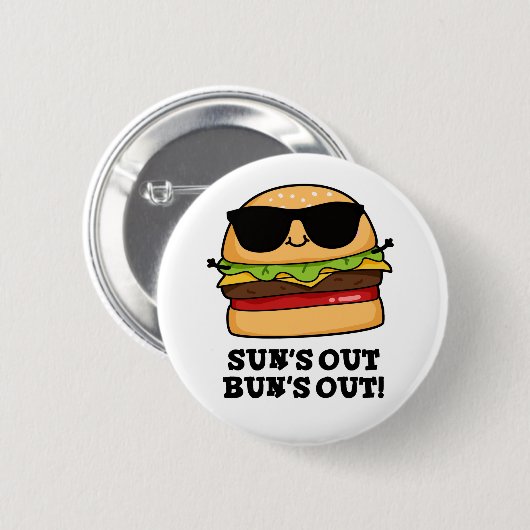 Der sonnenverwöhnte Sommer-Burger-Pun Button (Vorne & Hinten)