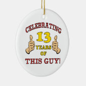 Der sonnige 13. Geburtstag für Jungen Keramikornament (Rechts)