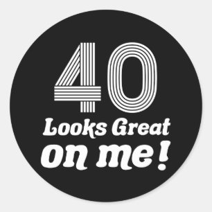 Der sonnige 40. Geburtstag für sie Runder Aufkleber