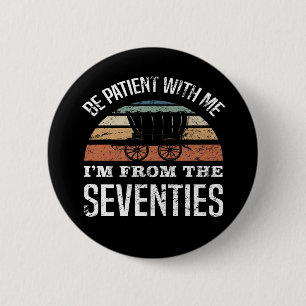 Der sonnige 50. Geburtstag aus den 70er Jahren Button