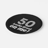 Der sonnige 50. Geburtstag für sie Pappteller (Schrägansicht)