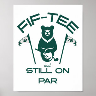 Der sonnige 50. Geburtstag Golfer Vintag 1975 Golf Poster