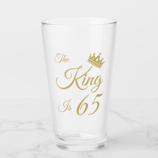 Der sonnige 65. Geburtstag für Männer Glas (Vorderseite)