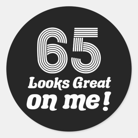 Der sonnige 65. Geburtstag für sie Runder Aufkleber (Vorderseite)