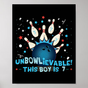 Der sonnige 7. Geburtstag Bowling Lover Grafik für Poster