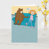 Der sonnige Bär mit dem spitzen Stick zum Geburtst Karte (Gelbe Blume)