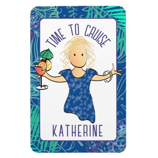 Der sonnige Cartoon für ihre tropische Strandtrepp Magnet (Vertikal)