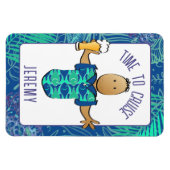 Der sonnige Cartoon Urlaub für seine Kreuzfahrttür Magnet (Horizontal)