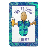 Der sonnige Cartoon Urlaub für seine Kreuzfahrttür Magnet (Vertikal)