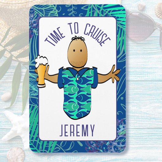 Der sonnige Cartoon Urlaub für seine Kreuzfahrttür Magnet