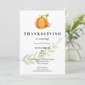 Der sonnige Erntedank kommt! Dinner Pumpkin-O Einladung (Stehend Vorderseite)
