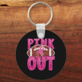 Der sonnige Fußball rosa Out Rosa Ribbon Brustkreb Schlüsselanhänger (Vorderseite)