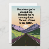 Der sonnige Geburtstag wird das Auto abdrehen Einladung (Vorne/Hinten)