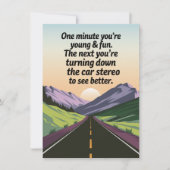 Der sonnige Geburtstag wird das Auto abdrehen Karte (Vorderseite)