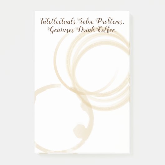 Der sonnige "Geniuses Drink Coffee Ring" Post-it Klebezettel (Vorderseite)