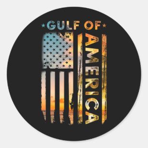 Der sonnige Golf der USA Vintage amerikanische Fla Runder Aufkleber