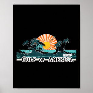Der sonnige Golf von US America Est 2025 Retro Vin Poster