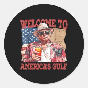 Der sonnige Golf von USA Trump im Golf von Amerika Runder Aufkleber