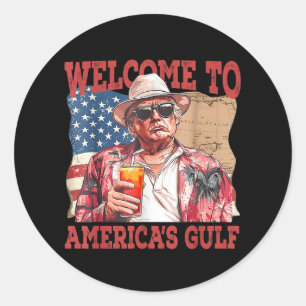 Der sonnige Golf von USA Trump im Golf von Amerika Runder Aufkleber
