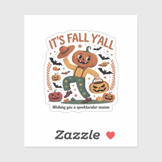 Der sonnige Halloween Herbst Niedlich Herbst 2009 Aufkleber (Blatt)