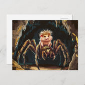 Der sonnige Hamster fährt eine Riesenspinne durch Postkarte (Vorne/Hinten)