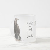 Der sonnige Kaffee braucht Donuts! Ravens Bird Mattglastasse (Vorderseite Links)