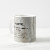 Der sonnige Kaffee rückwärts ist Eeffoc Kaffeetasse (Vorderseite Links)