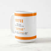 Der sonnige Kaffee rückwärts ist Eeffoc Orange Kaffeetasse (Vorderseite Links)