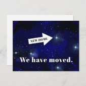 Der sonnige kosmische Weltraum, in den wir uns bew Ankündigungspostkarte (Vorne/Hinten)