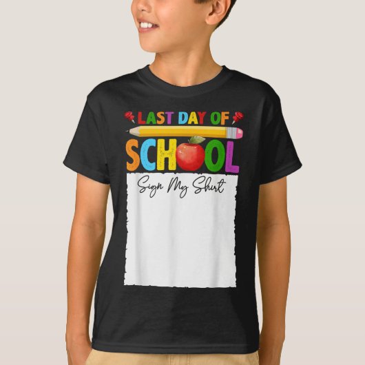 Der sonnige letzte Schultag signiere mein Shirt Au (Vorderseite)