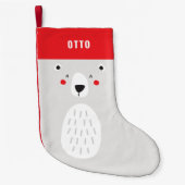 Der sonnige niedliche Eisbär personalisiert Kleiner Weihnachtsstrumpf (Vorderseite)