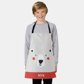 Der sonnige niedliche Eisbär personalisiert Schürze (Getragen)